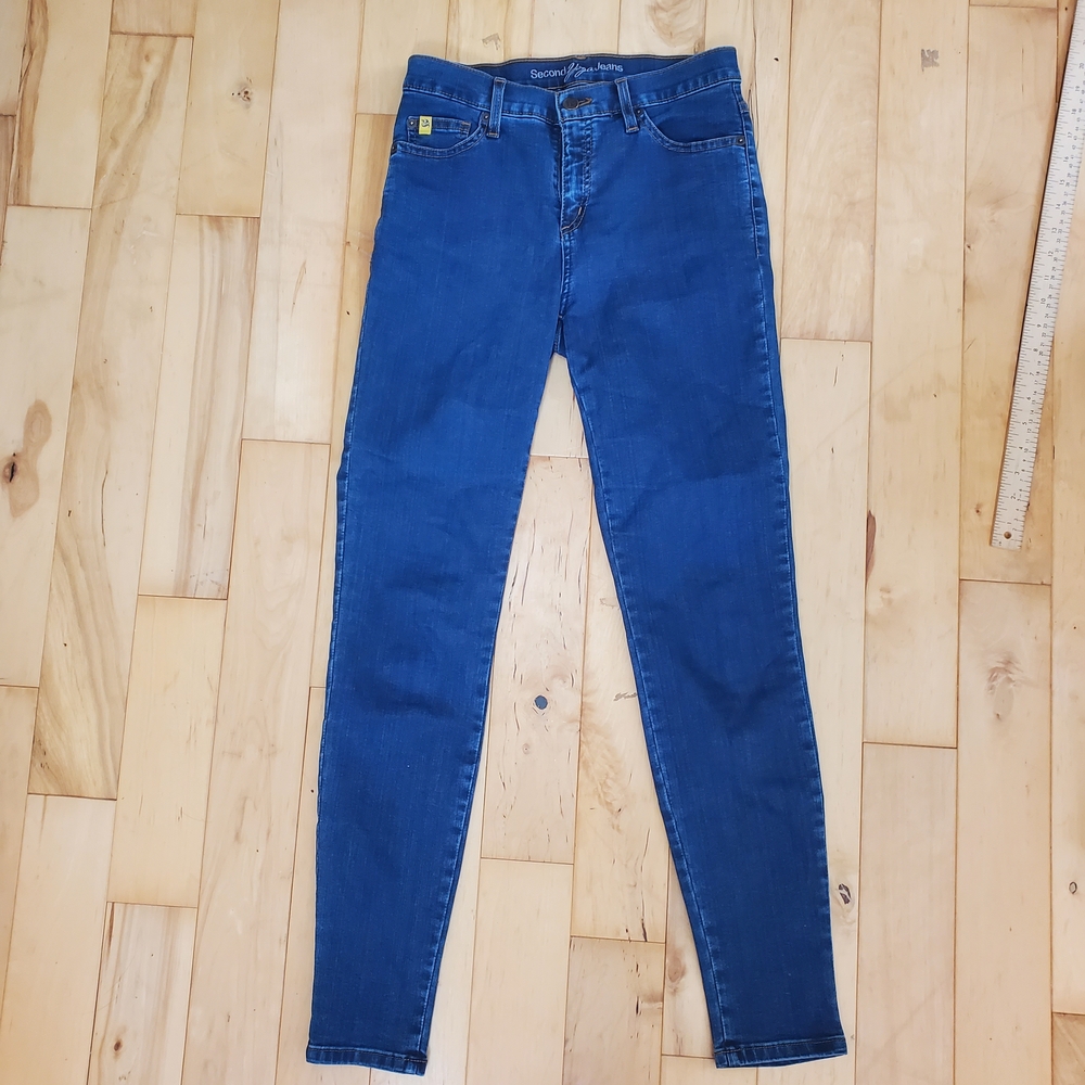 Second Yoga Classic Blue Skinny Jeans Size 28